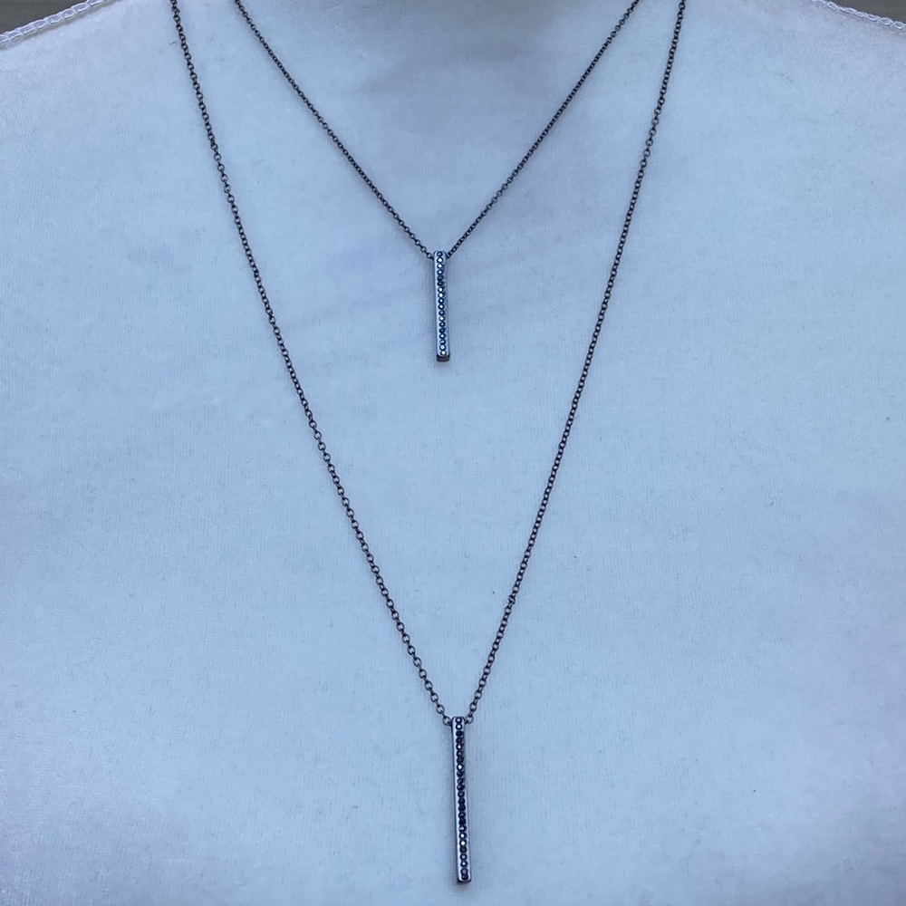 Boutique Hematite Bar Necklace